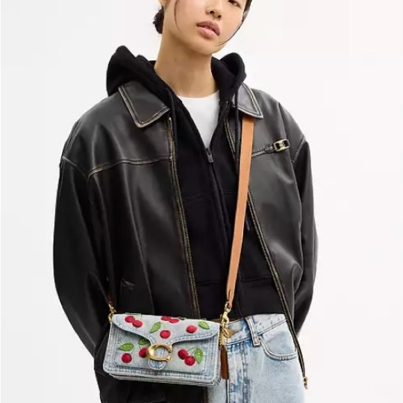 NWT Coach SMALL Cherry Denim Tabby 20 Shoulder Bag Crossbody - Picture 3 of 16